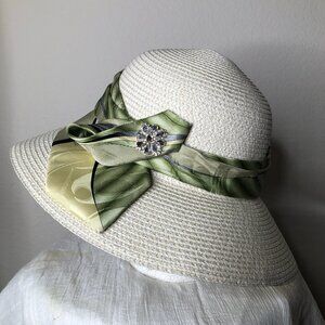 New "Sonoma" Ladies Hat- Embellished with beautiful Silk Hat Tie
